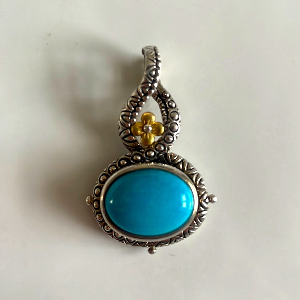 Barbara Bixby Turquoise and Sterling Silver Pendant